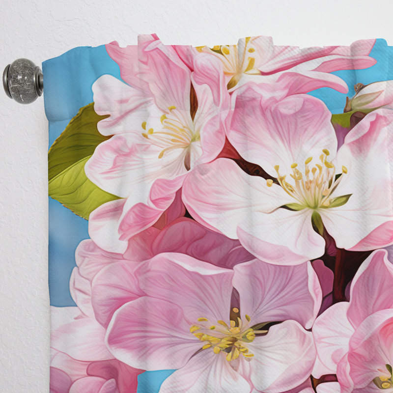 Apple Blossom Fusion I - Rideau Apple Blossom - Rideau abstrait obscurcissant - 1 panneau, L 52 po x L 95 po