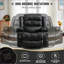 Fauteuil inclinable, inclinable, inclinable, chauffant, USB, 2 porte-gobelets, poche latérale | Cuir d'unité centrale | Noir-14651869