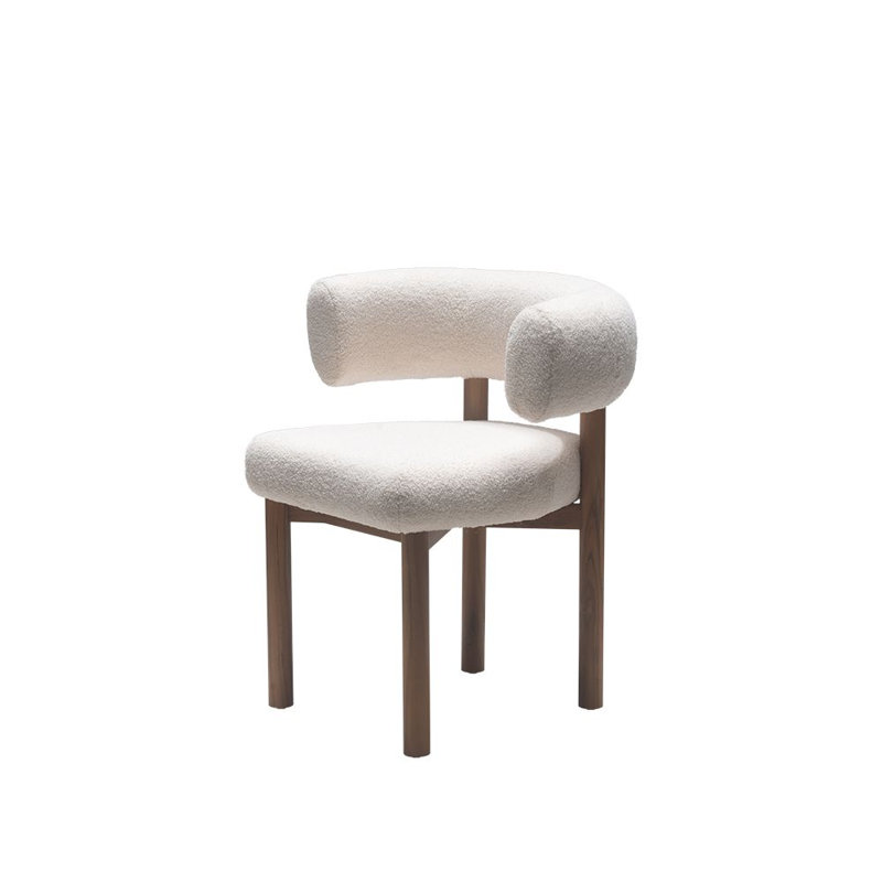 Bruno Upholstered Dining Chair, Sherpa Oat