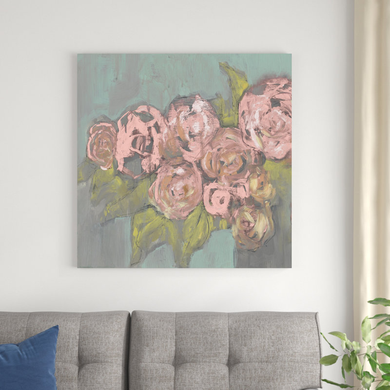 Fleurs rosées I, H 36 po x l 36 po x P 1,25 po