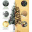 Arbre de Noël illuminé 4,5 pi avec décor flocon de neige, branches articulées et support en métal pour la maison