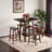 Ilianne High Table with Saddle Seat Counter Stools, Walnut-510153954
