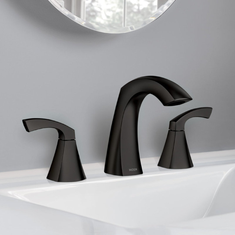 Robinet de lavabo de salle de bain à 2 poignées avec ensemble de drain Moen Lindor