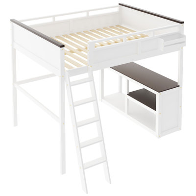 Versatile Workspace Loft Bed Solid Wood Modern Stylish For Small Spaces