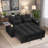 Jubilo Fabric 70'' Chenille Loveseat Sleeper Sofa Bed with Storage Armrest ,USB Port ,Side Table-1445173150