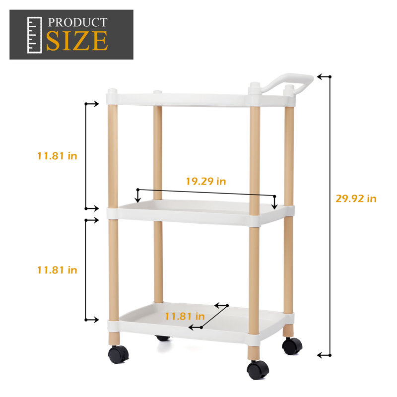 29.9 in. H x 11.8 in. W Utility Cart, White