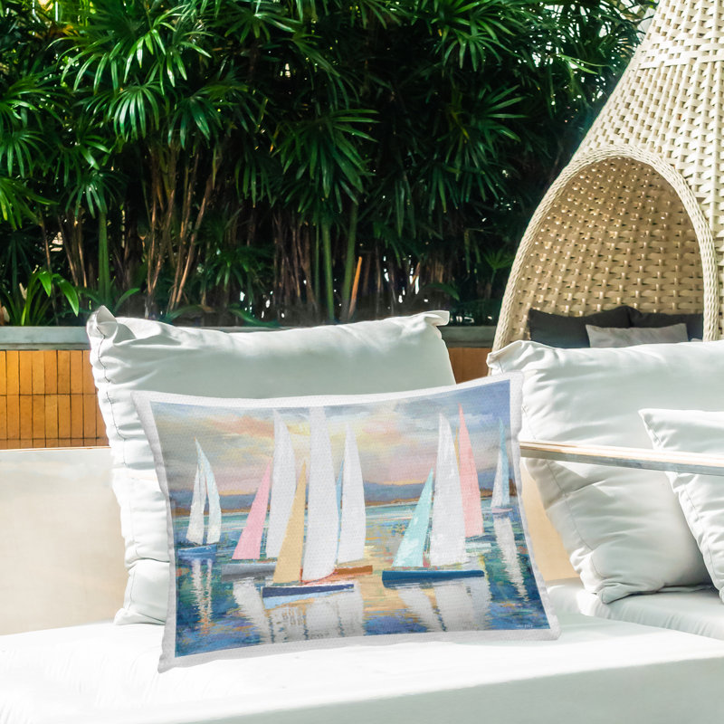 Coussin décoratif abstrait et pastel pour voiliers par Amber Sterling