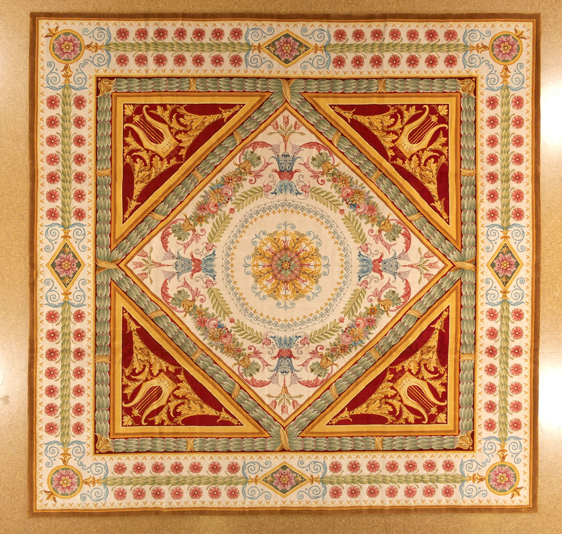 Empire Style Rug ModRen Rugs Modren Handknotted Empire Style Savonnerie Carpet 14.3 X 14 ...