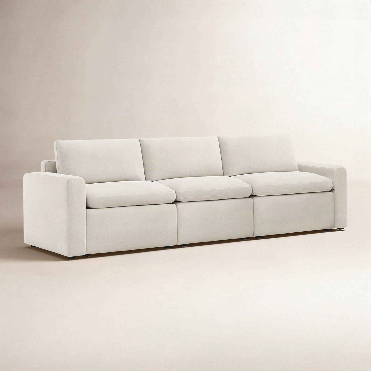 Lana 104" Linen Modular Sofa, 34" H x 104.3 W x 34.6" D, Effie Linen Performance Linen
