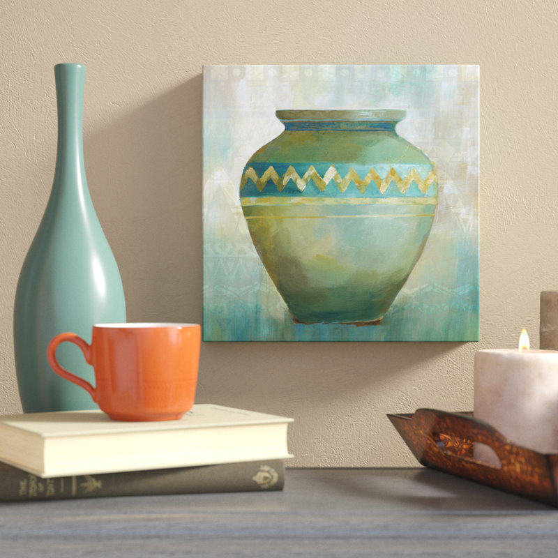 « jade recipiement », peinture sur toile tendue, H 10 po x l 10 po x P 1,5 po