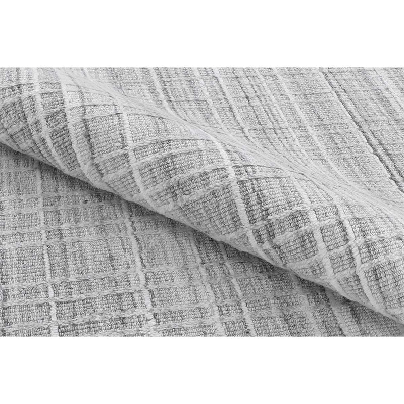 Tapis gris tissé à la main, Rectangle 6 pi x 9 pi