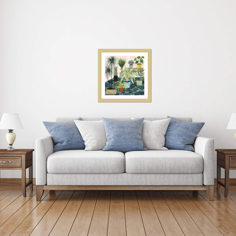 «Modern Jungle II» par Grace Popp - reproduction d'art sur papier encadrée, H 24 po x l 24 po x p 1 po, Papier encadré doré