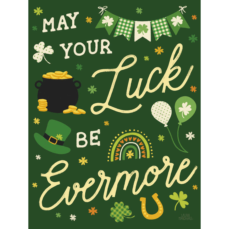 «Shamrock Wishes III» par Laura Marshall, impression sur toile tendue, H 48 po x l 36 po