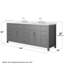 Meuble-lavabo double autoportant 84 po avec plateau en quartz Beckett-108352159-108352160-108352165