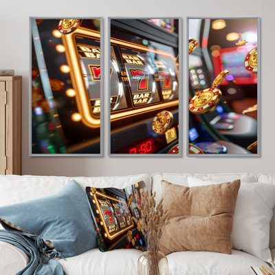 Machine à sous Jackpot Winner III - casino et jeux, ensemble de salon d'art mural