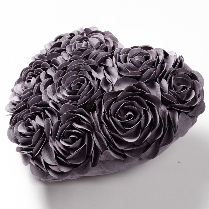  Housse de coussin 3D Flower, Mauve foncé