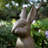 28"H MGO Oversized Bronze Standing Rabbit Statue