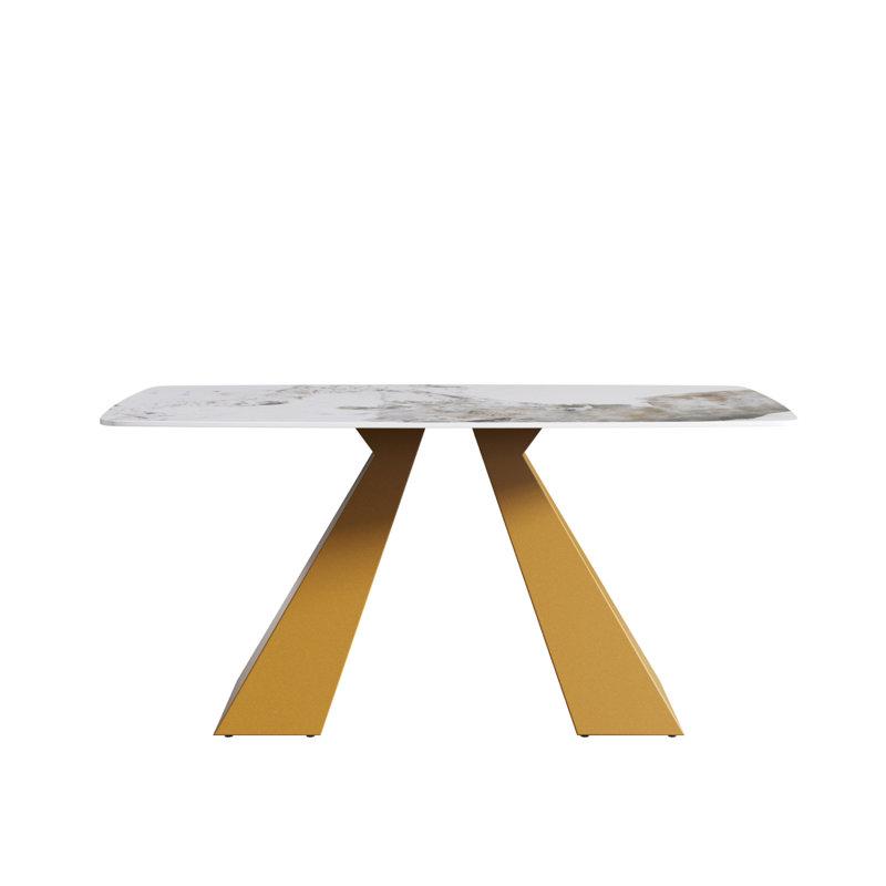 Table de salle à manger 63 "63 pi., Blanc antique
