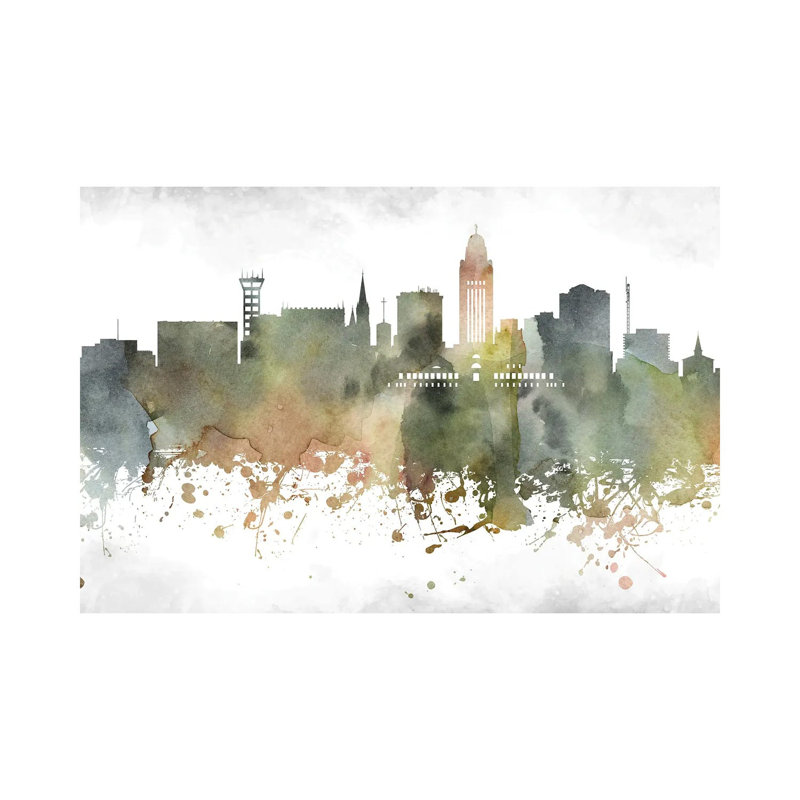 Lincoln Skyline - Wrapped Canvas Print, 66.04 cm H x 45.72 cm W