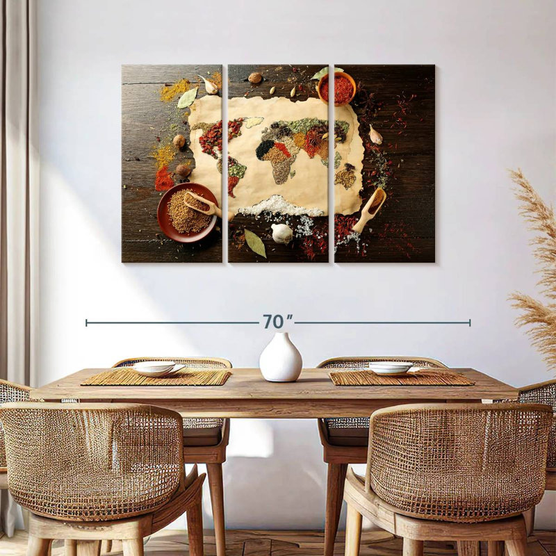 Yarlin Spices World Map, 36" H x 57" W
