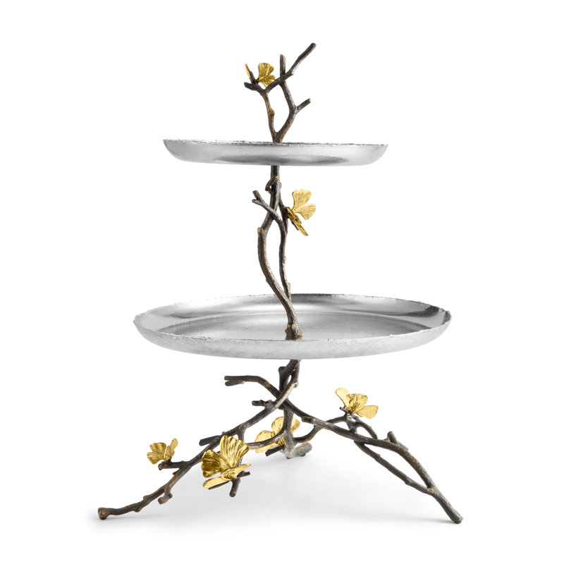 Butterfly Ginkgo Tiered Stand