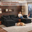 Canapé modulaire en U 125,98 po avec console de rangement et porte-gobelets, canapé en chenille 3 places-219628371-219628398