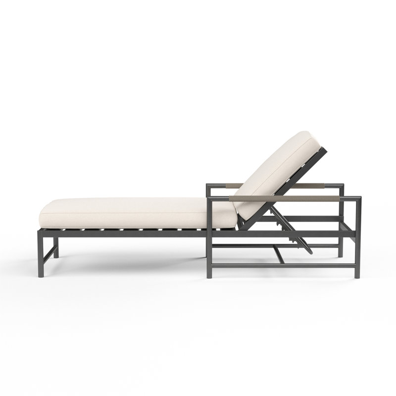Pietra Outdoor Chaise Lounge, Echo Ash Sunbrella®