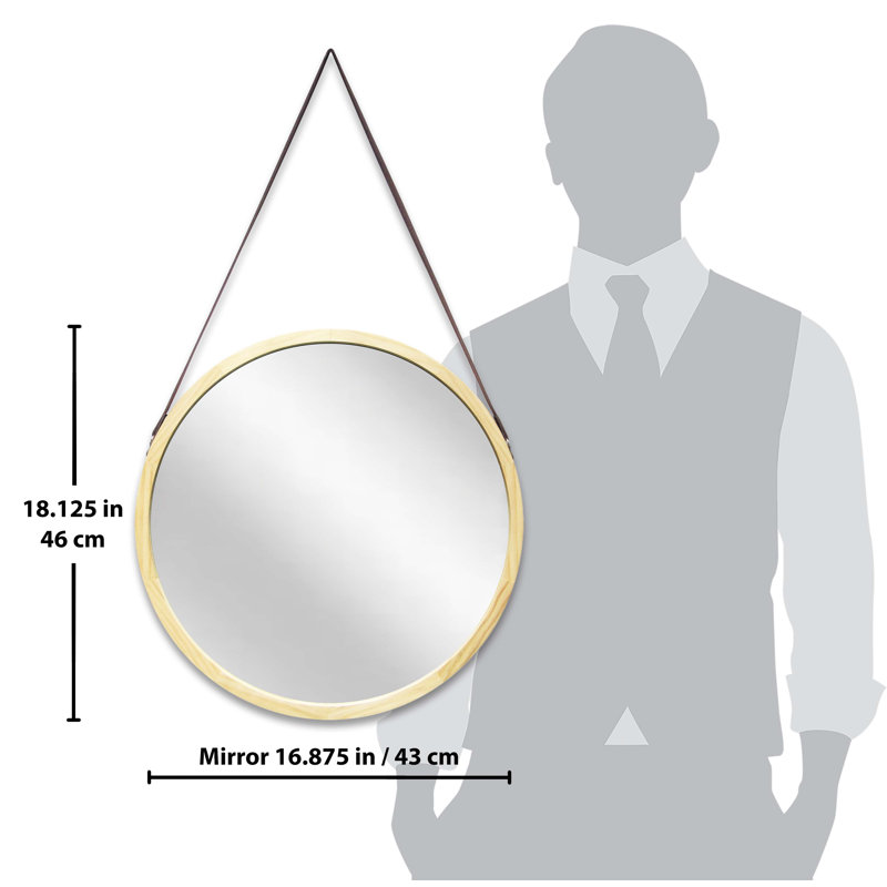 Delroy Composite Wood Wall Mirror 18 Inches