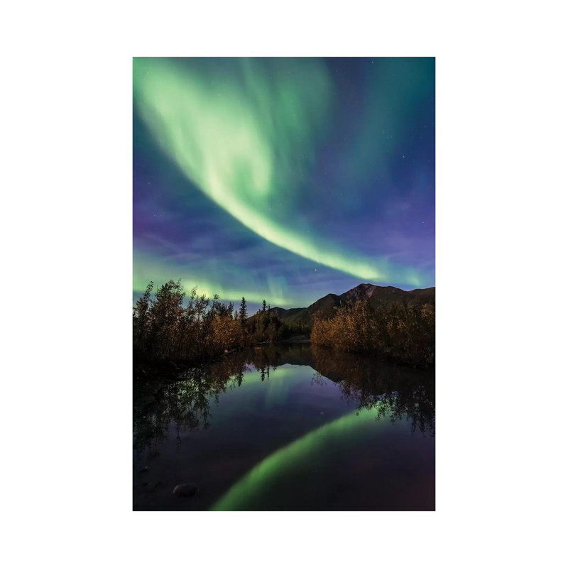 Aurora Reflections by Lucas Moore - Wrapped Canvas Print, 20.32 cm H x 30.48 cm W