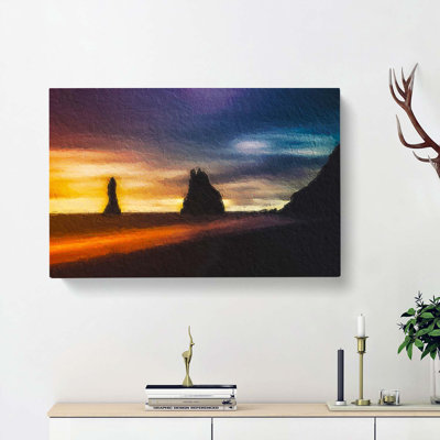 Beach In Vik Iceland - Wrapped Canvas