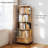 5-Tier Rotating Bookshelf Wood Color - 360° Display with Wheels & Drawer, Space-Saving Storage for Home Office-1626217714-1626217712