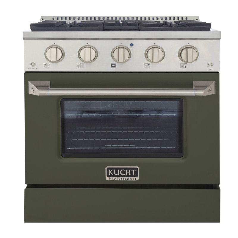 30" 4.2 Cu. ft. Freestanding Gas with Convection Oven, Olive Green, Natural Gas