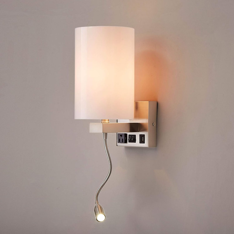 Applique murale 1 lumière en nickel brossé