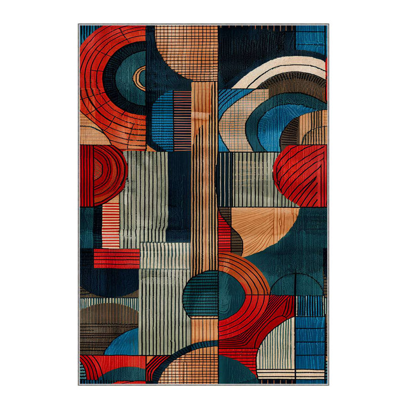 Premium Machine Woven Area Rug, 3.3 x 4.6 Feet, 60% Cotton & 40% Polyester | Non-Slip Cotton Underside, 0.3 in Total Thickness | Easy to Clean, Durable Digital Print Design for Living Room & Bedroom Decor