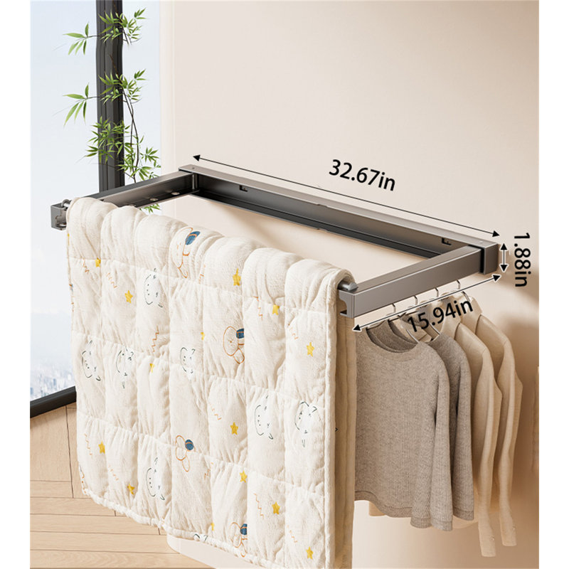 Portant à vêtements rétractable Spacesaver, H 1,88 po x l 32,67 po x P 15,94 po