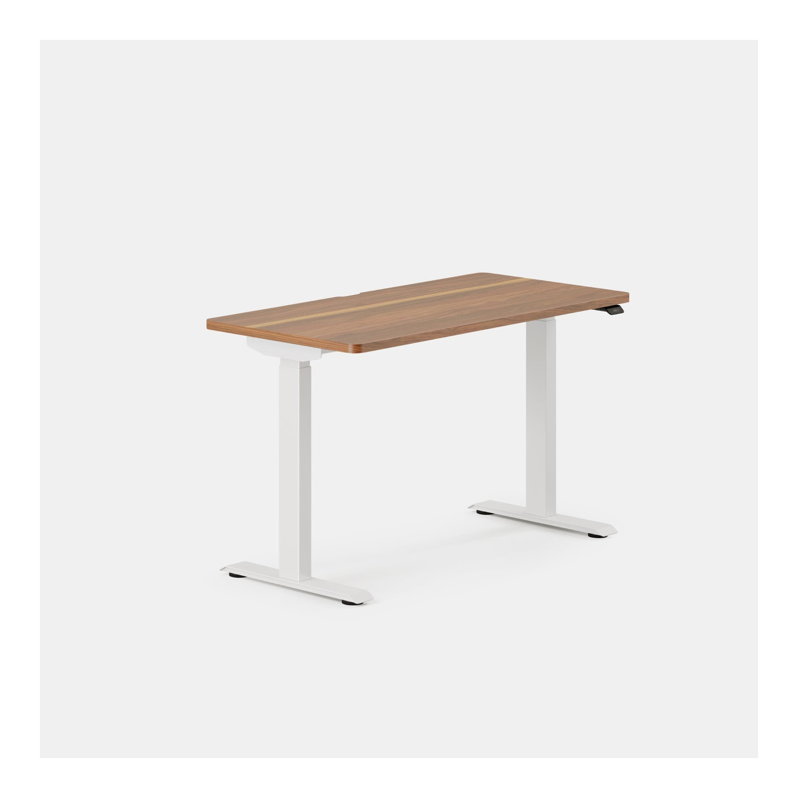 Duo Standing Desk, 47.3" H x 48" W x 24" D, Walnut, White