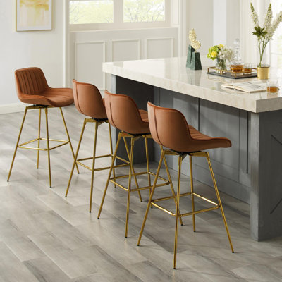Abingdon Swivel Upholstered Counter Stool with Metal Frame