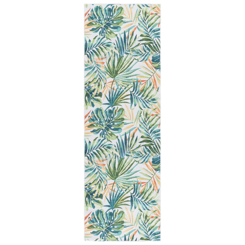 Tapis ivoire / vert Malibu 845, Tapis de couloir 2 pi 6 po x 8 pi