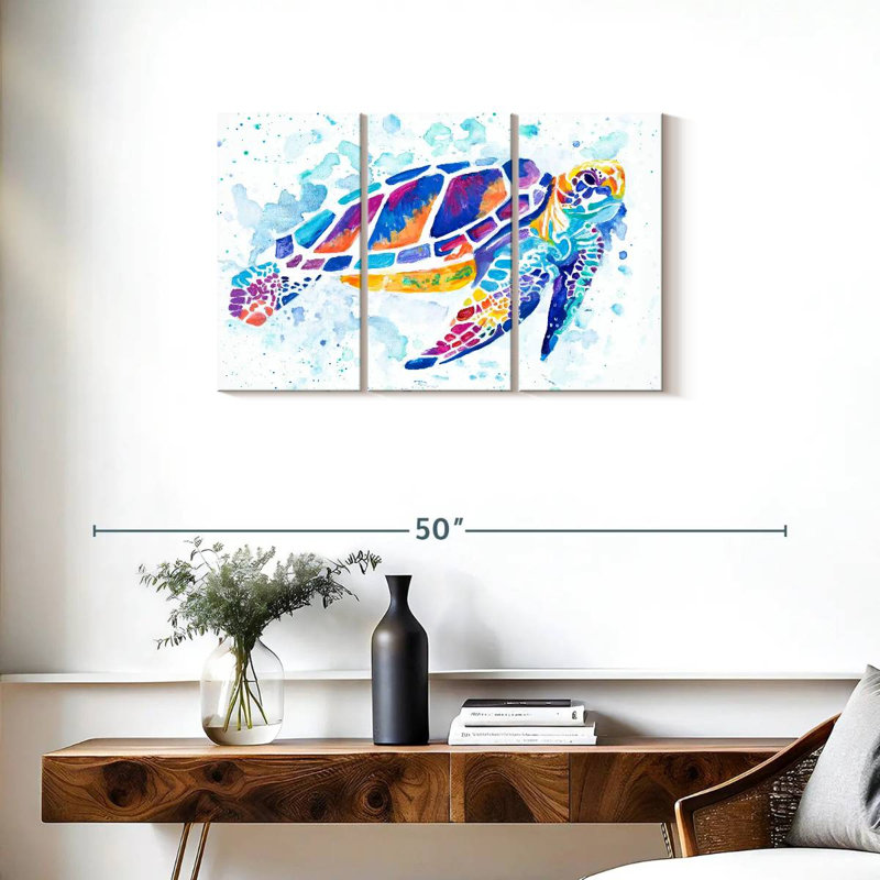 Brampt Vibrant Sea Turtle, 20" H x 33" W