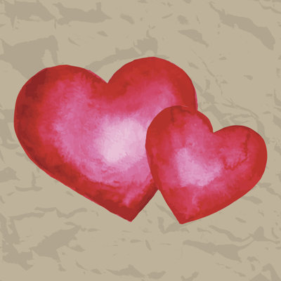 Avyon " Watercolor Heart " by Katyau Painting Print