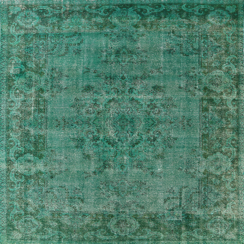 Tapis vert de style oriental, Carré 6 pi