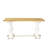 Esposito White Wood Distressed Console Table with Brown Wood Top 59" x 16" x 29"