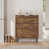 with 2 Flip Drawers/Rustic Brown