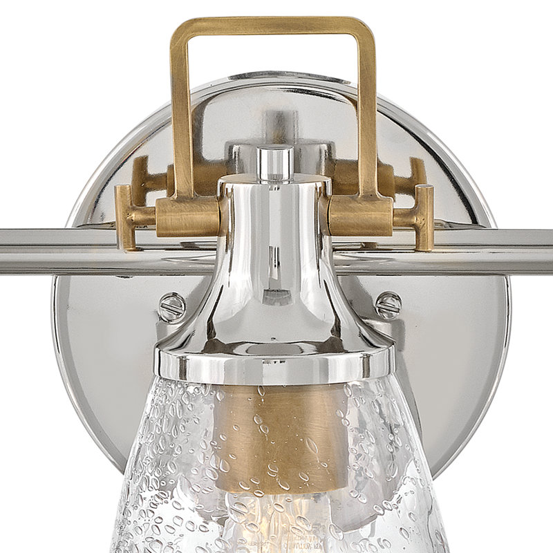 Easton three-light vanity light with clear seeded glass shade