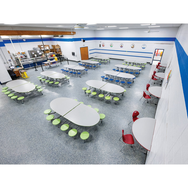 Table mobile inclinable E-Z - Demi-ronde, H 29 po x L 60 po x l 30 po