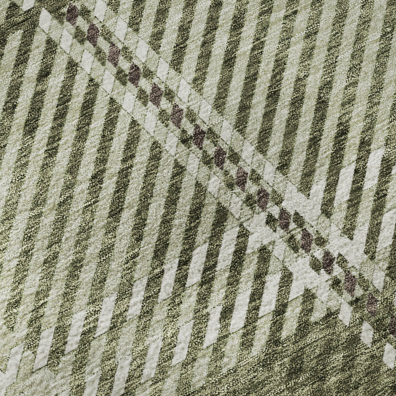 Premium Machine Washable Prisco Aloe Rug, Runner 2'3" x 7'6"