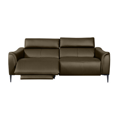 Koolanooka 204 cm Genuine Leather Pillow Top Arm Reclining Sofa