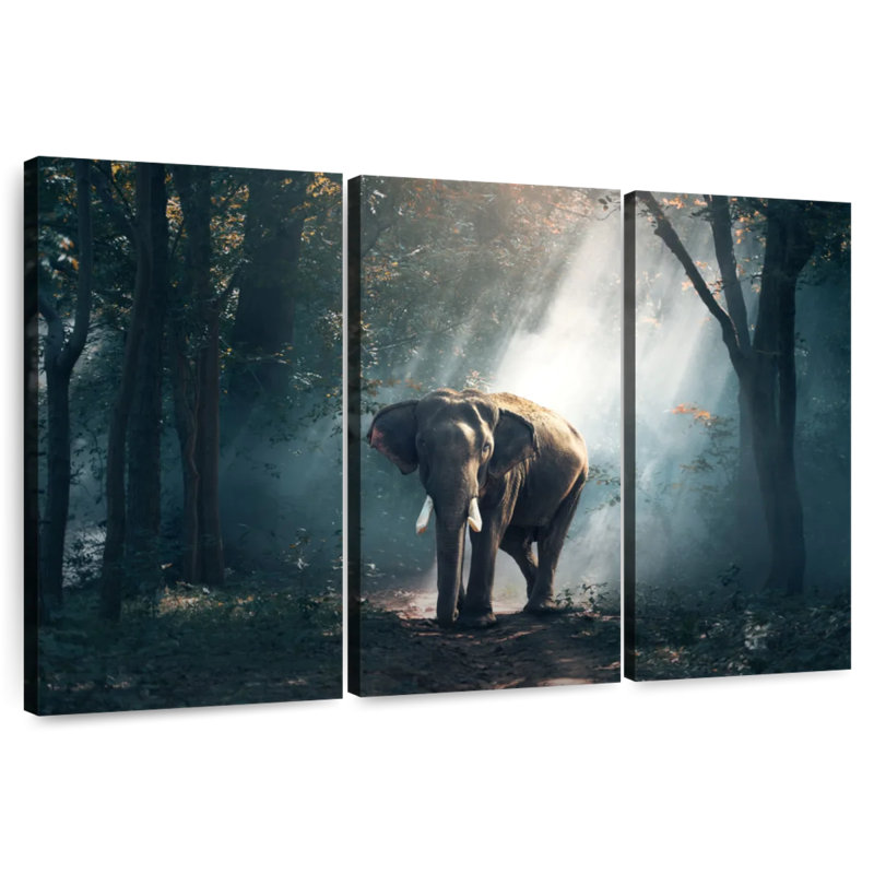 Sunlit Jungle Elephant, 36" H x 57" W