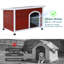 Niche pour chien d'extérieur pour chien moyen, tapis ajustable, bardeaux d'asphalte, panneaux d'épinette finlandais, rouge-690268888-690268895