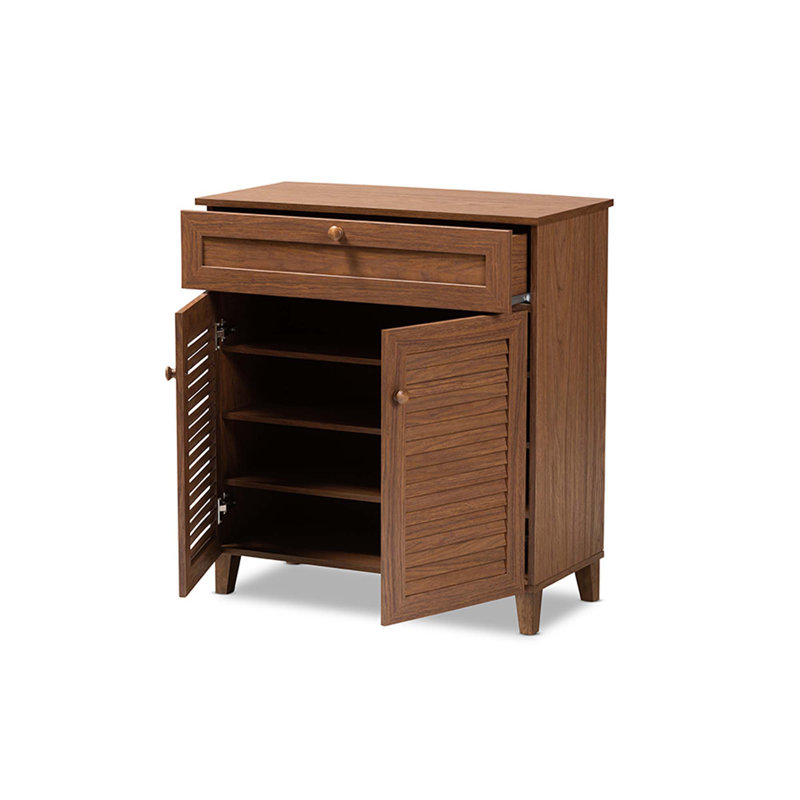 Shoe Storage Cabinet, 33.38" H x 30.75" W x 14.7" D, Walnut